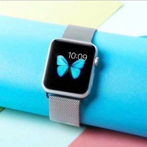 Silver Metal Apple Watch Band Strap